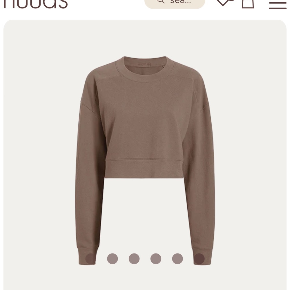 Nuuds Cropped Crew and Nuuds Wide leg pant Mocha SELLING AS A SET
